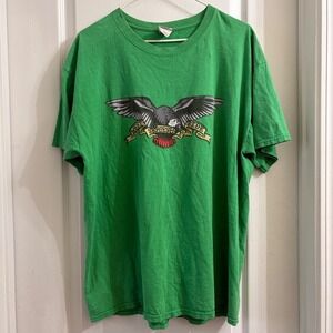 Jerzees West Side Eagle Graphic T-Shirt Mens XL Green Cotton Skate Streetwear